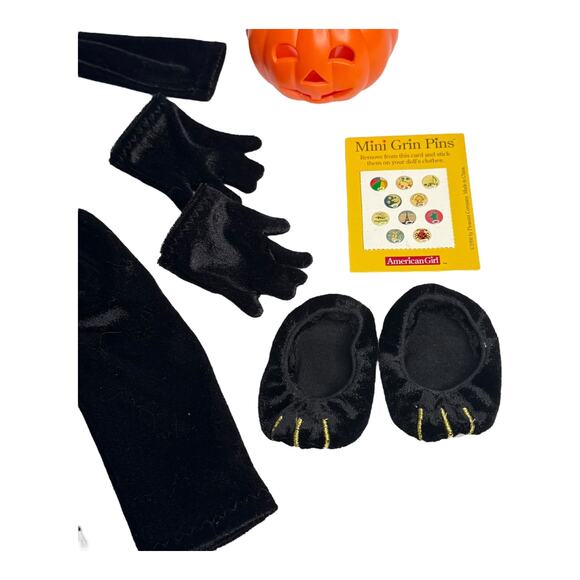 American Girl Kitty Cat Doll Costume Pleasant Company Gloves Slippers Pumpkin - Picture 9 of 14